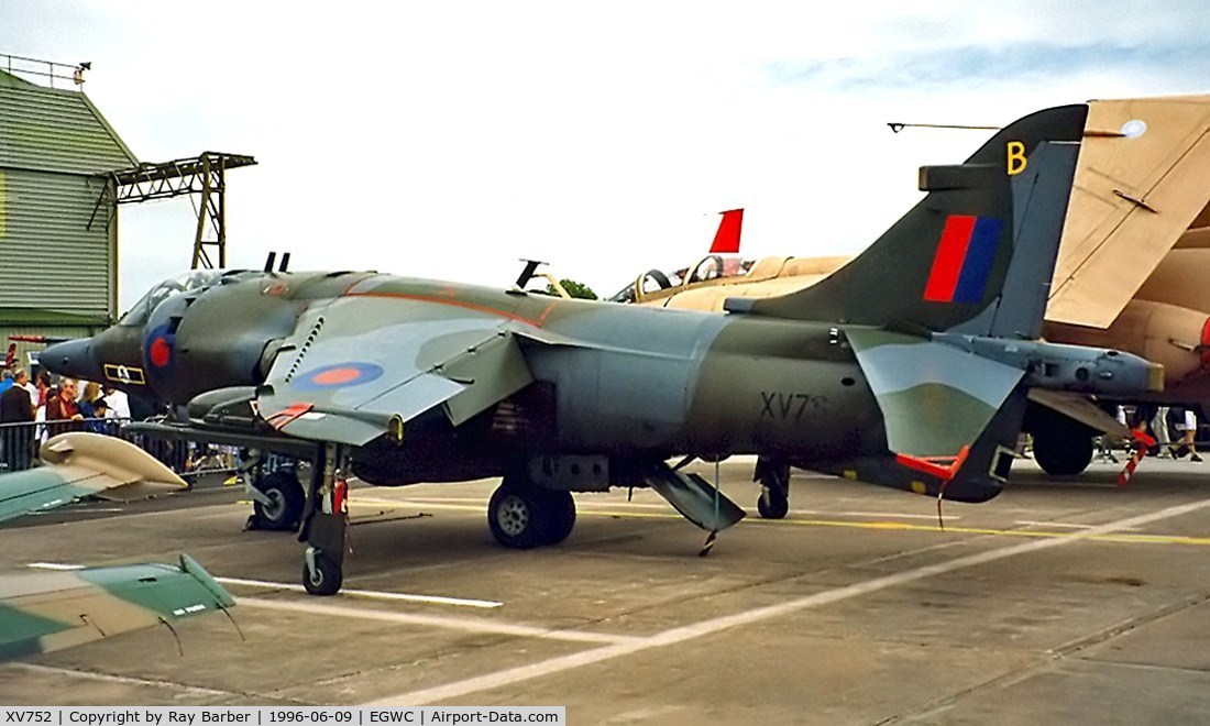 XV752, 1969 Hawker Siddeley Harrier GR.3 C/N 712015, BAe Systems Harrier GR.3 [712015] (RAF)RAF Cosford~G 09/06/1996