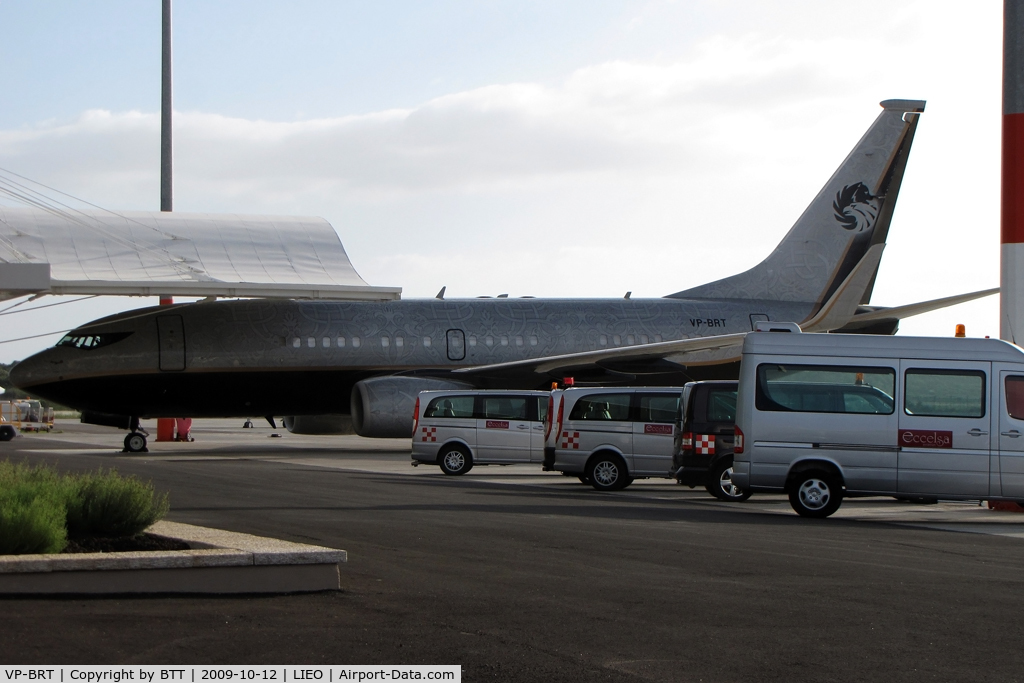VP-BRT, 2001 Boeing 737-7BC C/N 32970, Parked at the Olbia bizjet terminal opened just two months earlier