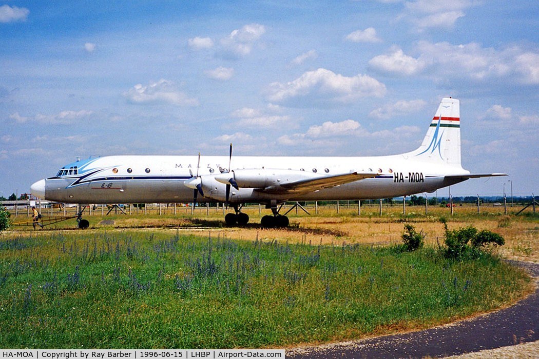HA-MOA, 1960 Ilyushin IL-18V C/N 180001903, Ilyushin Il-18 [180001903] (Malev) Budapest-Feriheghy~HA 15/06/1996