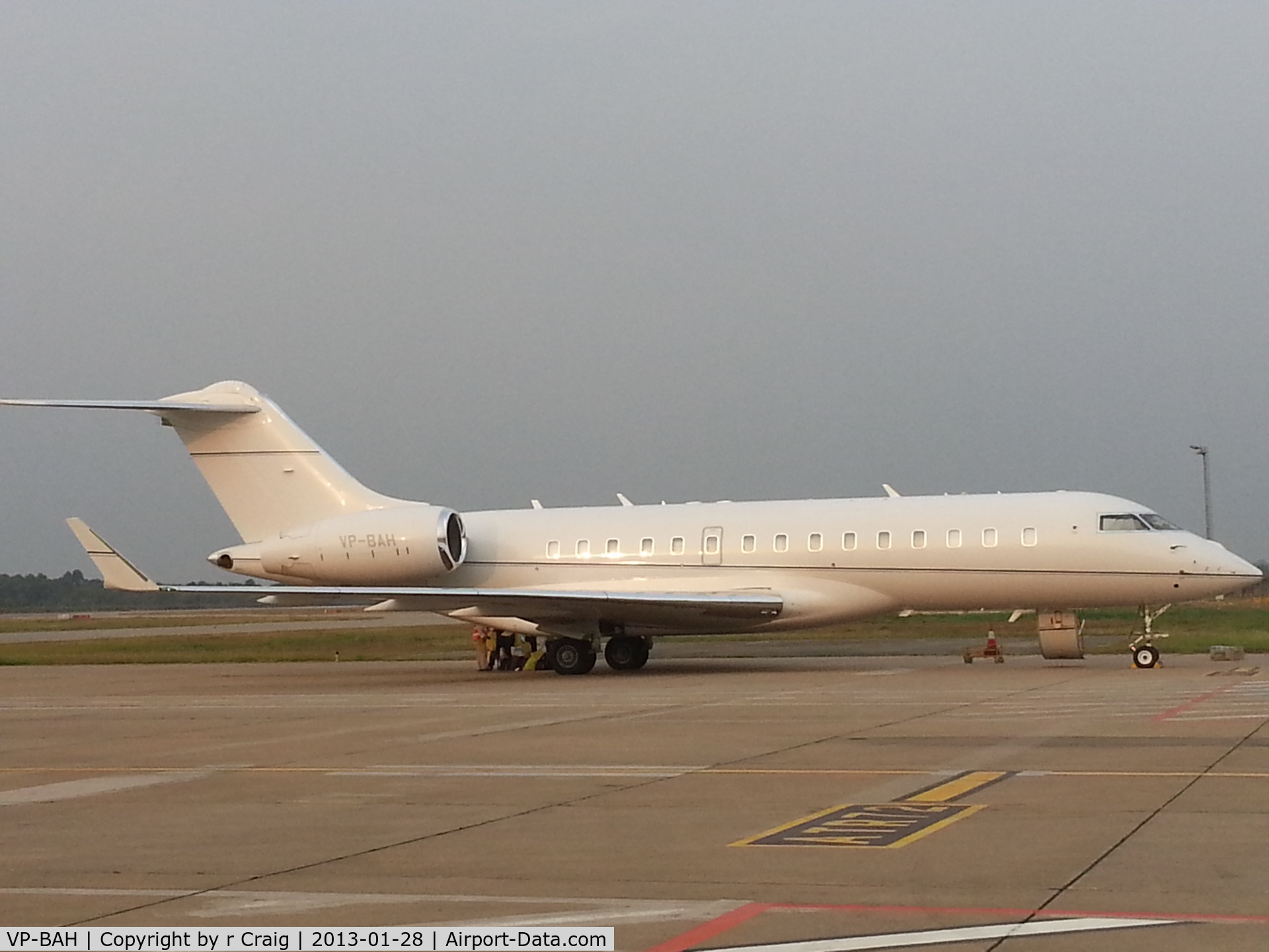 VP-BAH, 2006 Bombardier BD-700 1A10 Global Express C/N 9223, On the apron Siem Reap airport today
