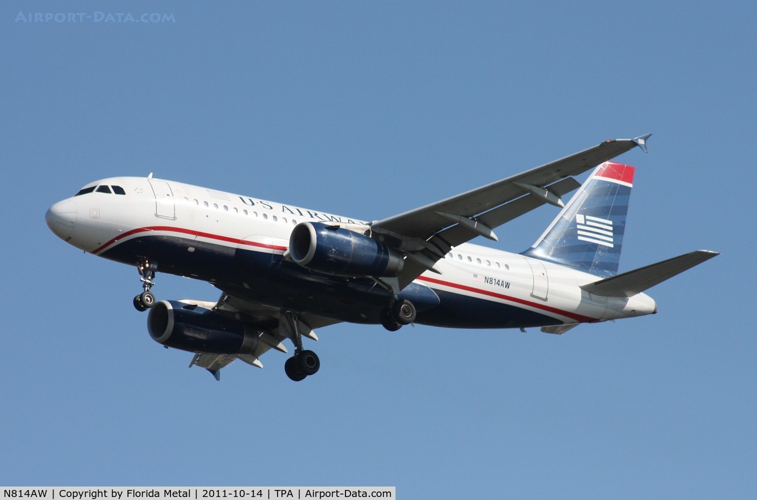 N814AW, 2000 Airbus A319-132 C/N 1281, US Airways A319