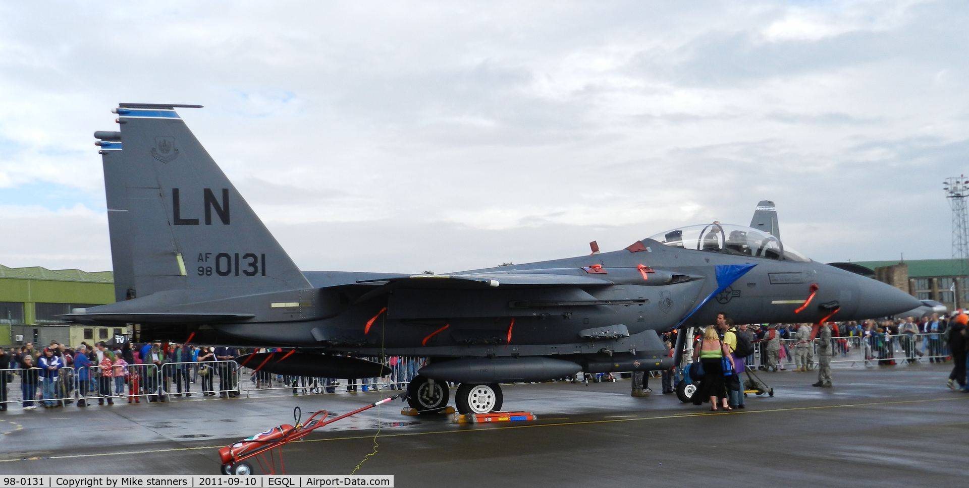 98-0131, 1998 McDonnell Douglas F-15E Strike Eagle C/N 1361/E222, 492FS Strike eagle carrying 3x MXU-648 Baggage pods