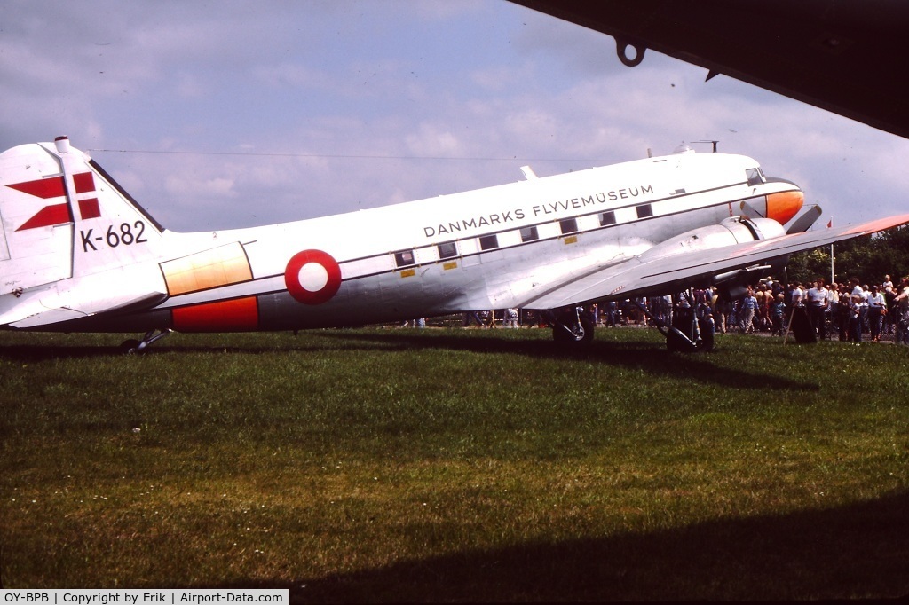 OY-BPB, 1943 Douglas C-47A-85-DL (DC-3A) Skytrain C/N 20019, By Erik Oxtorp, at Vaerloese JUN84