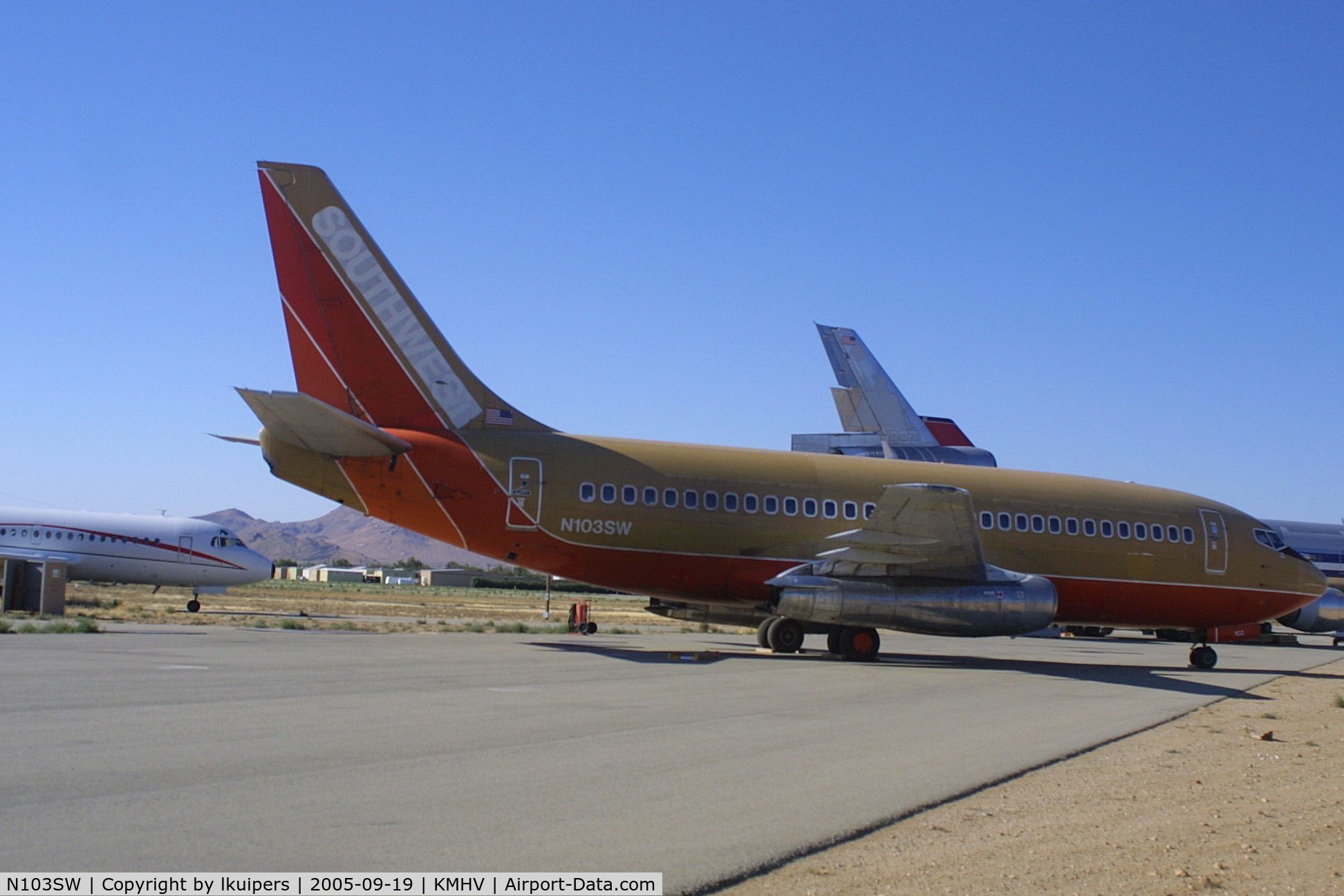 N103SW, 1984 Boeing 737-2H4 C/N 23109, This Ex Southwest Boeing 737-200 was stored at Mojave in 2005