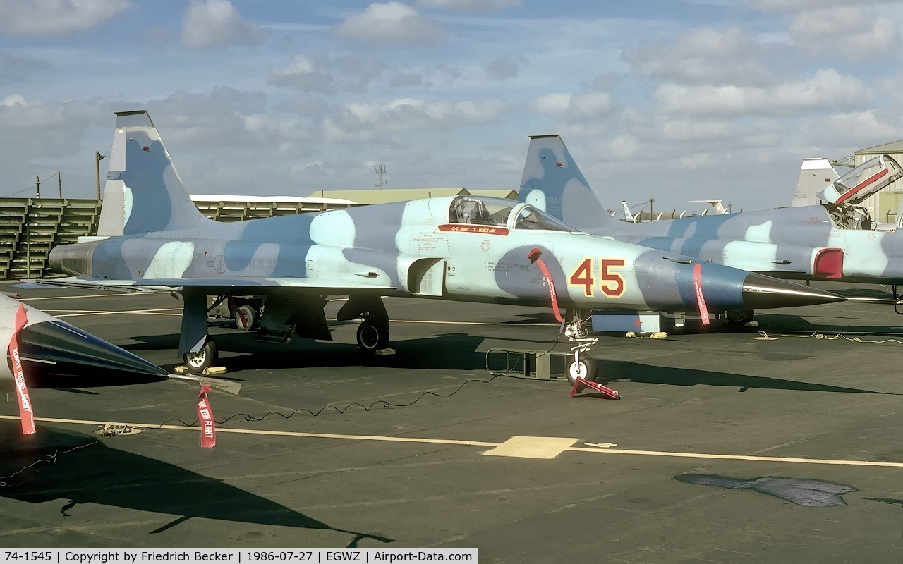 74-1545, 1974 Northrop F-5E Tiger II C/N R.1203, flightline at RAF Alconbury