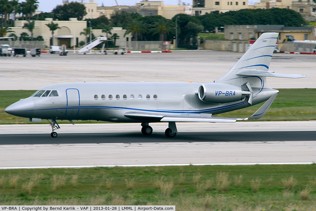 VP-BRA, 2007 Dassault Falcon 2000LX C/N 133, Malta Luqa Airport
