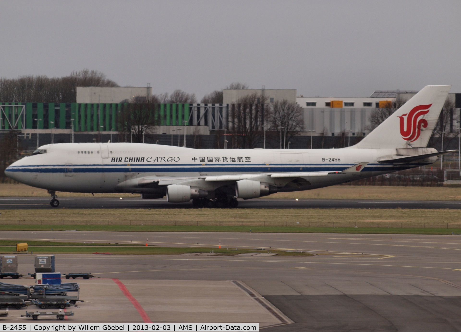 B-2455, 1994 Boeing 747-412/BCF C/N 27070, Landing on runway 27 of Schiphol Airport