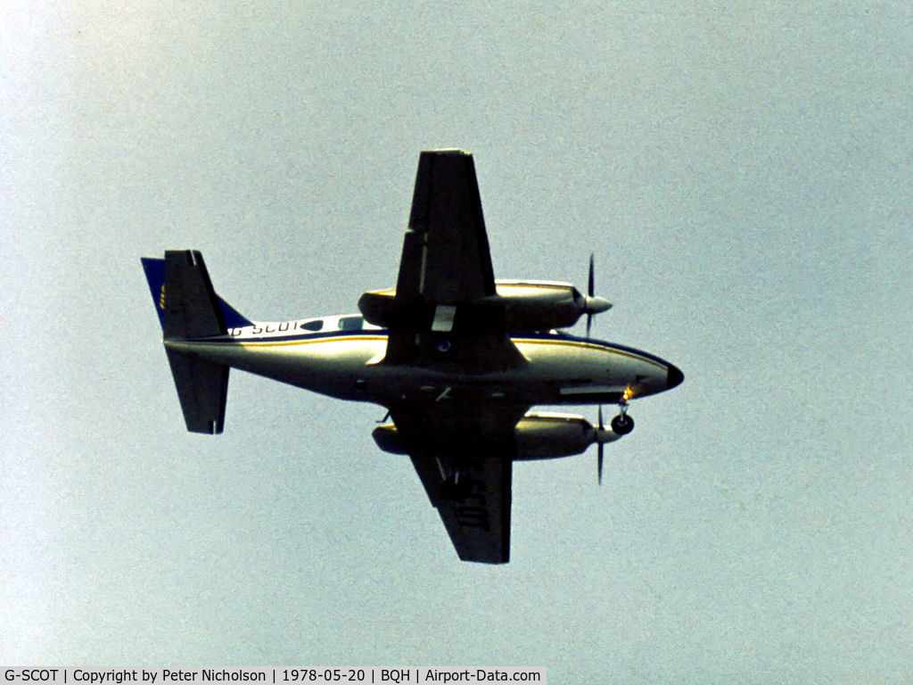 G-SCOT, 1977 Piper PA-31-350 Chieftain C/N 31-7752190, PA-31-350 Navajo Chieftain of British Caledonian Airlines on finals at the 1978 Biggin Hill Airshow.
