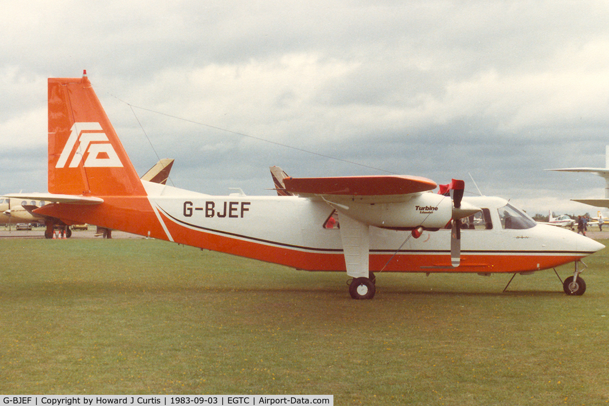 G-BJEF, 1981 Pilatus Britten-Norman BN-2B-26 Islander C/N 2121, TTA (Mozambique) colours. Shortly before delivery.