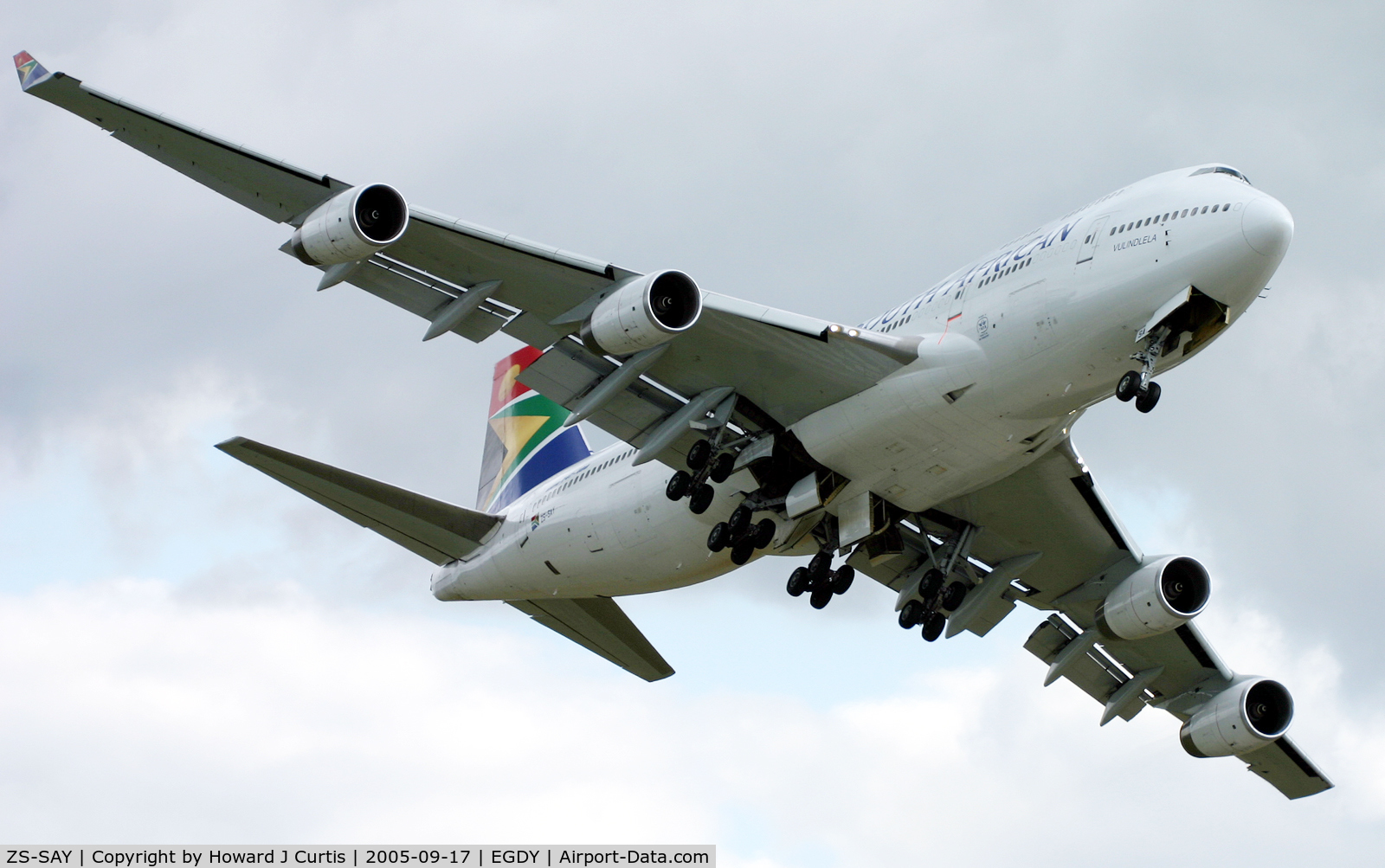 ZS-SAY, 1993 Boeing 747-444 C/N 26638, South African Airways. Displaying at the Air Day.