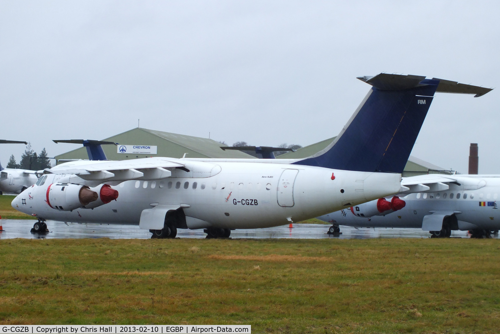 G-CGZB, 1996 British Aerospace Avro 146-RJ85 C/N E.2288, ex D-AVRM Lufthansa CityLine, in storage at Kemble