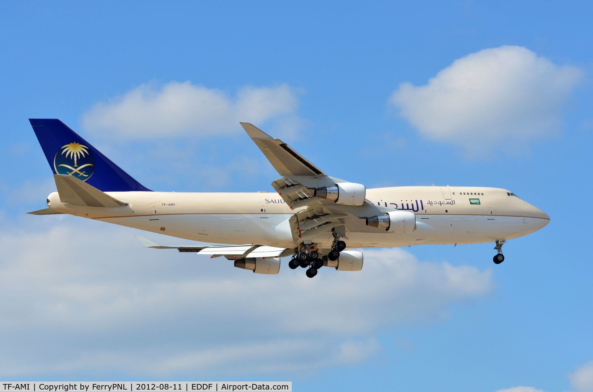 TF-AMI, 1992 Boeing 747-412 C/N 27066, Ex Singapore a/l B744 now operating in Saudia colours and converted to a freighter