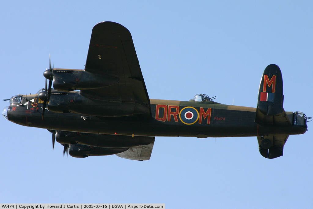 PA474, 1945 Avro 683 Lancaster B1 C/N VACH0052/D2973, Coded QR-M, 'Mickey the Moocher'.