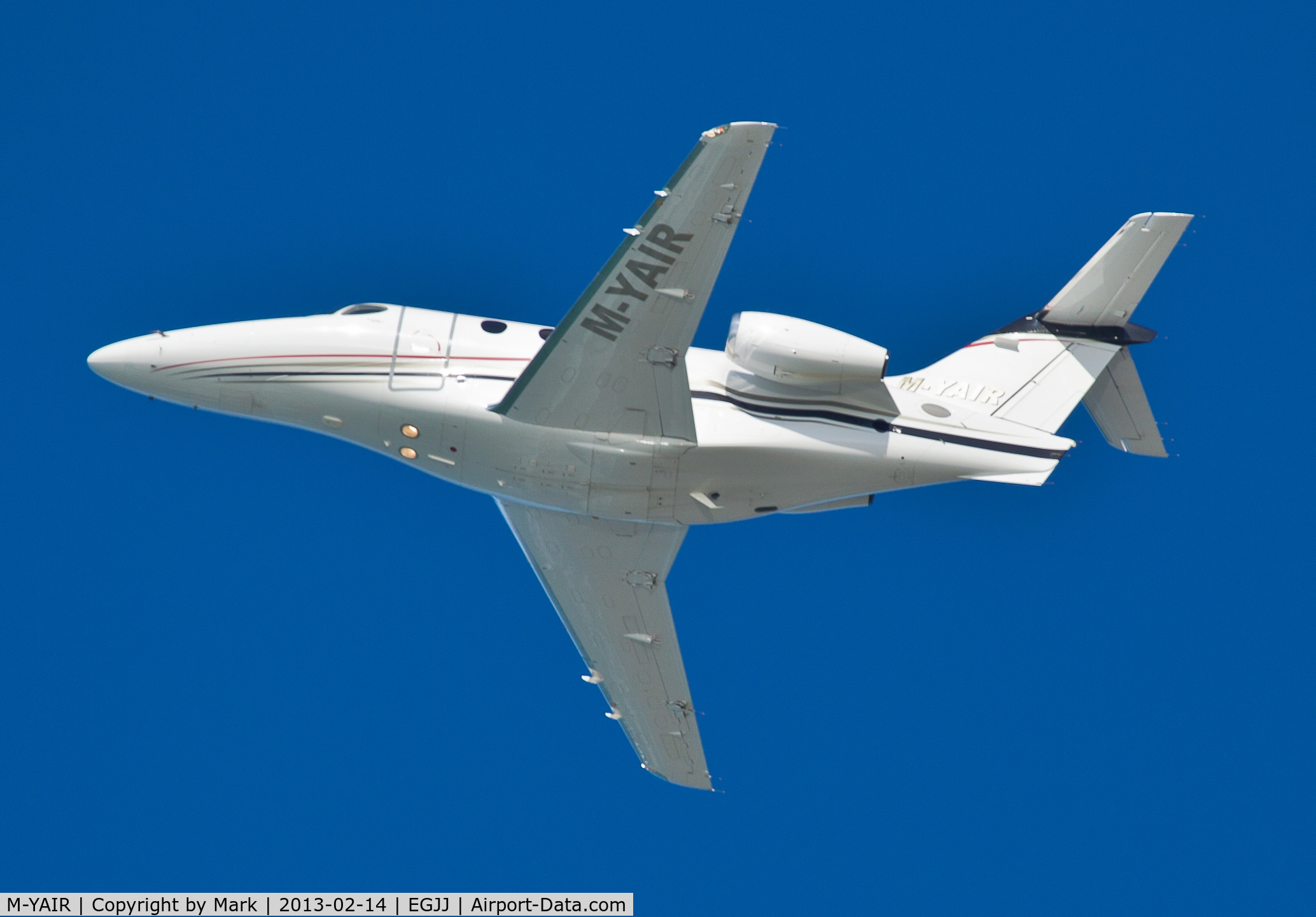 M-YAIR, 2005 Raytheon 390 Premier 1 C/N RB-146, Taken taking off from Jersey.