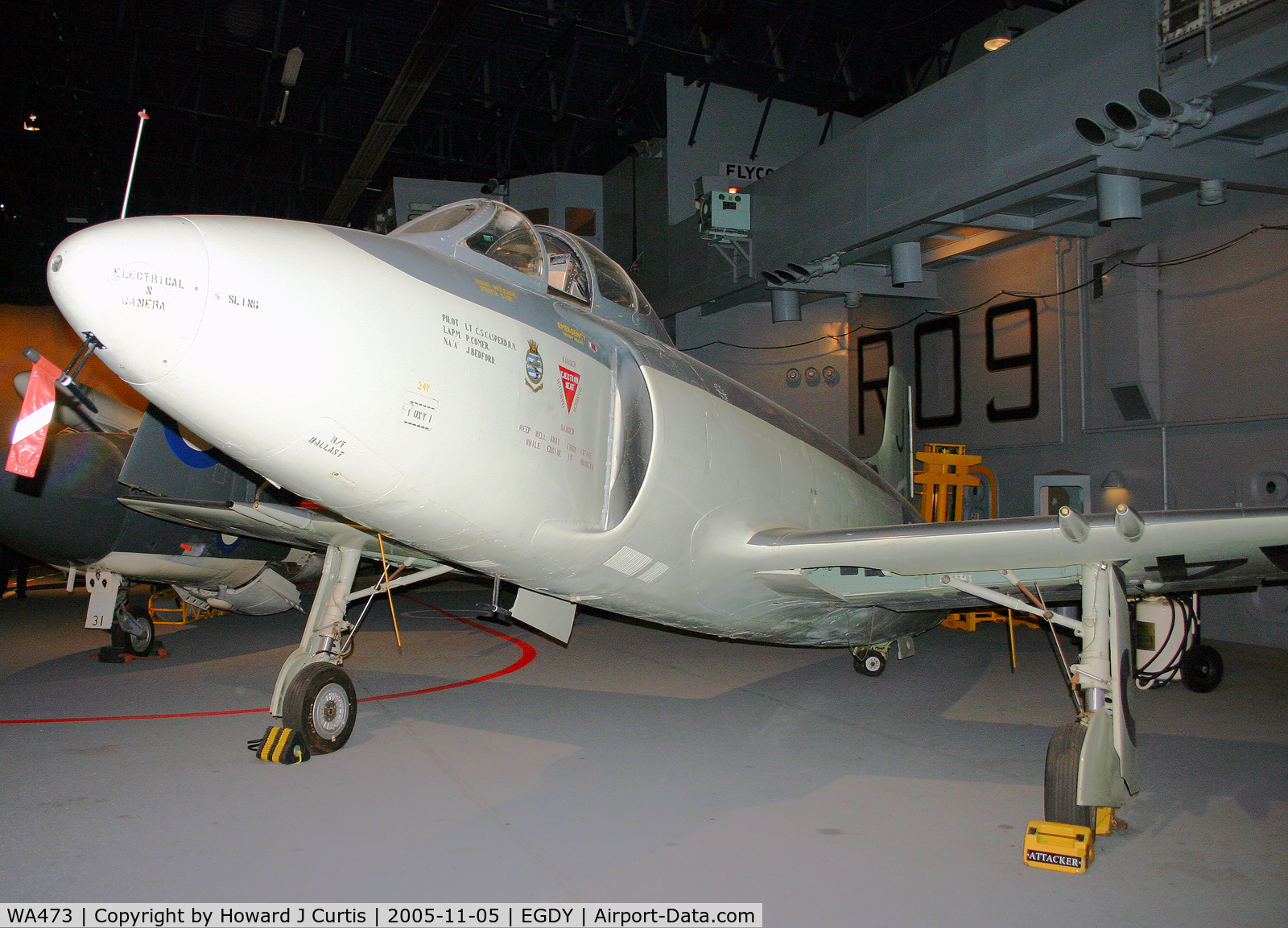 WA473, Supermarine Attacker F.1 C/N Not found WA473, At the Fleet Air Arm Museum.