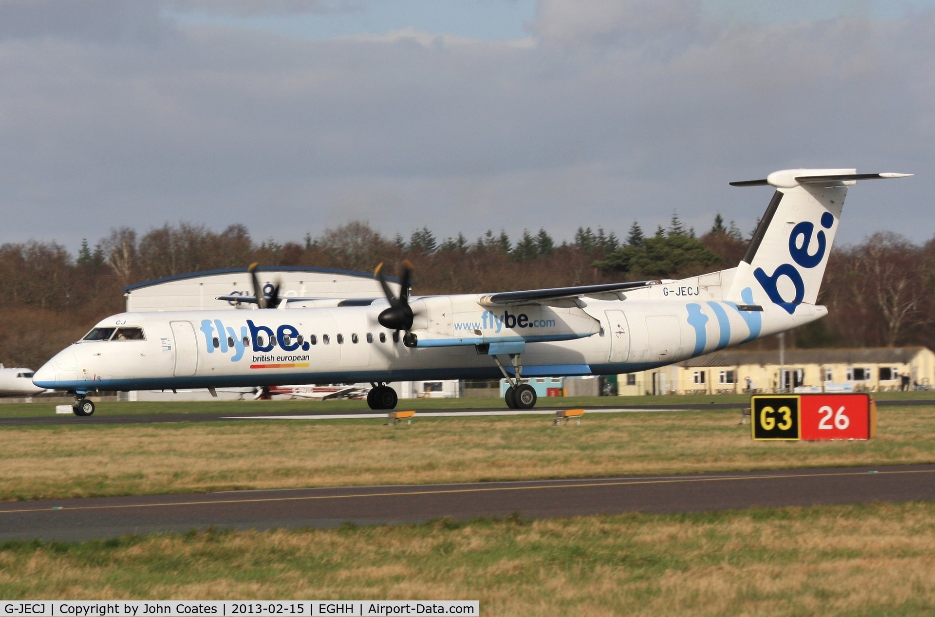 G-JECJ, 2005 De Havilland Canada DHC-8-402Q Dash 8 C/N 4110, Departing with the Cherries to Preston