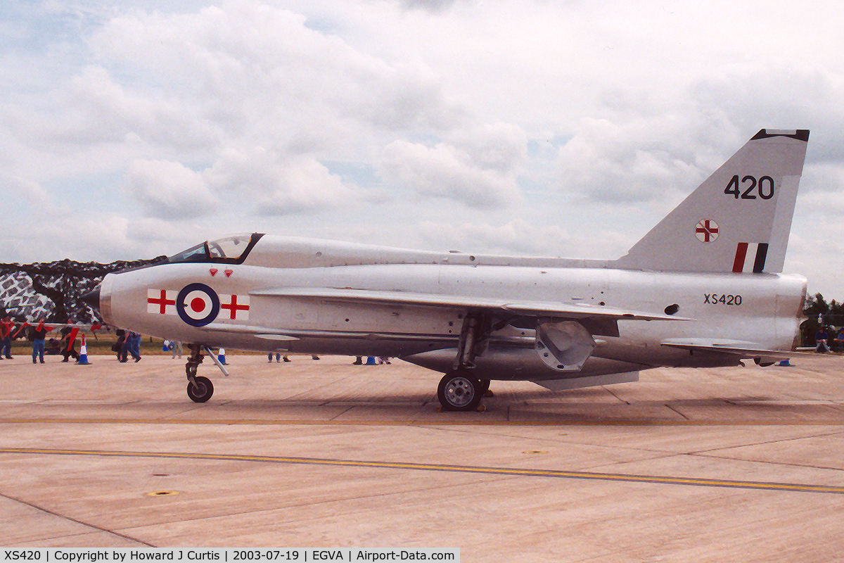 XS420, 1965 English Electric Lightning T.5 C/N 95005, Preserved, at RIAT.