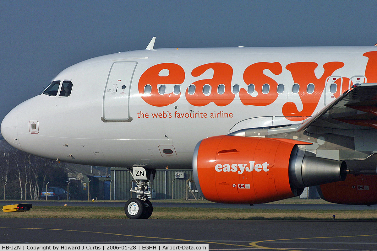 HB-JZN, 2005 Airbus A319-111 C/N 2387, easyJet Switzerland. Close up of the nose.