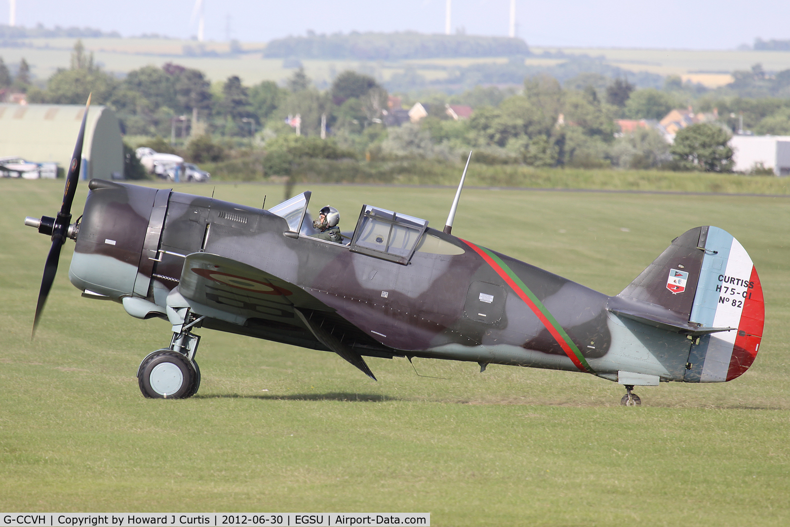 G-CCVH, 1939 Curtiss H-75A-1 C/N 12881, At Flying Legends 2012. Owned by The Fighter Collection.