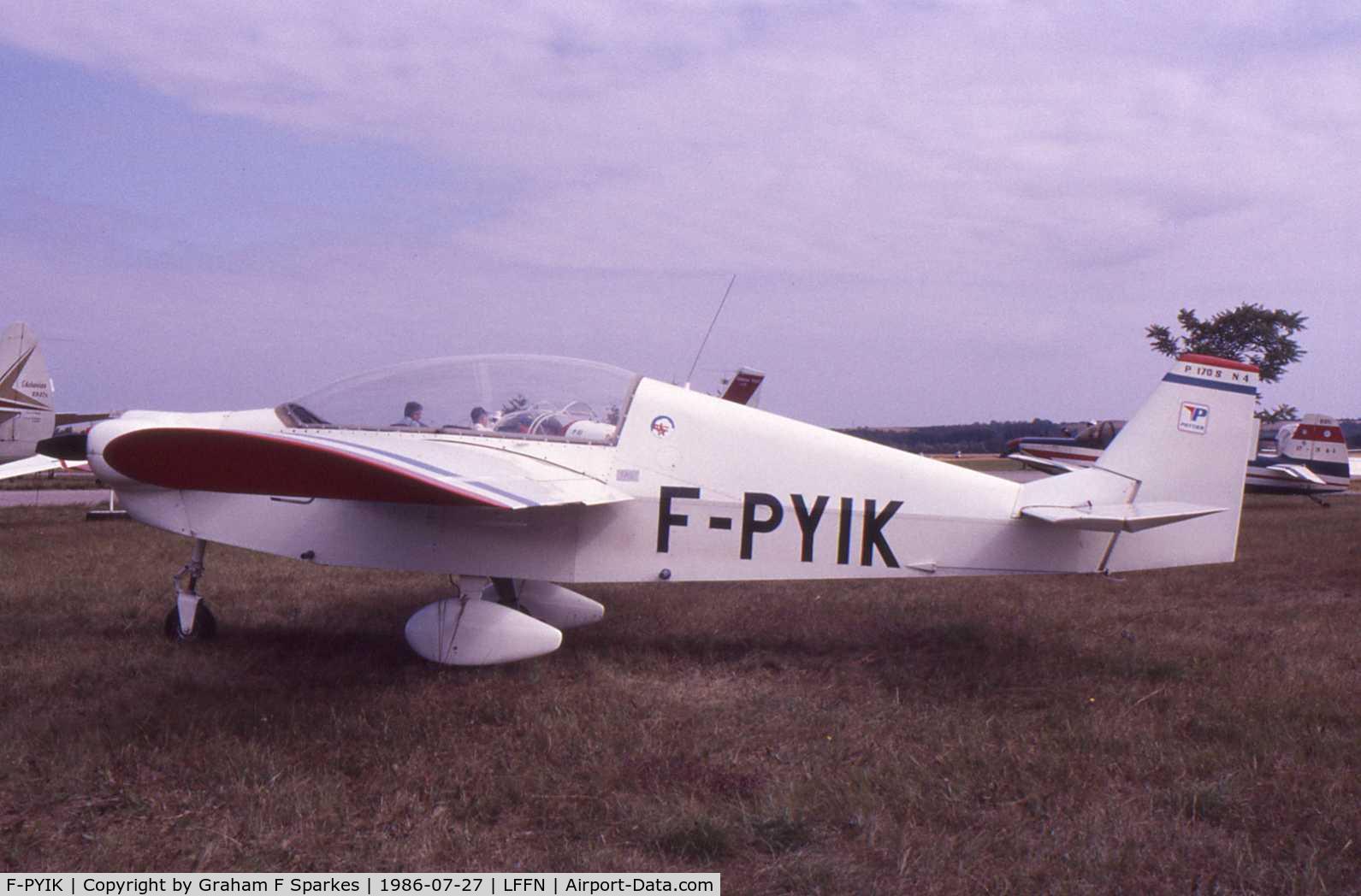 F-PYIK, Pottier P-170S C/N 004, Taken in 1986 fly at the fly in. 