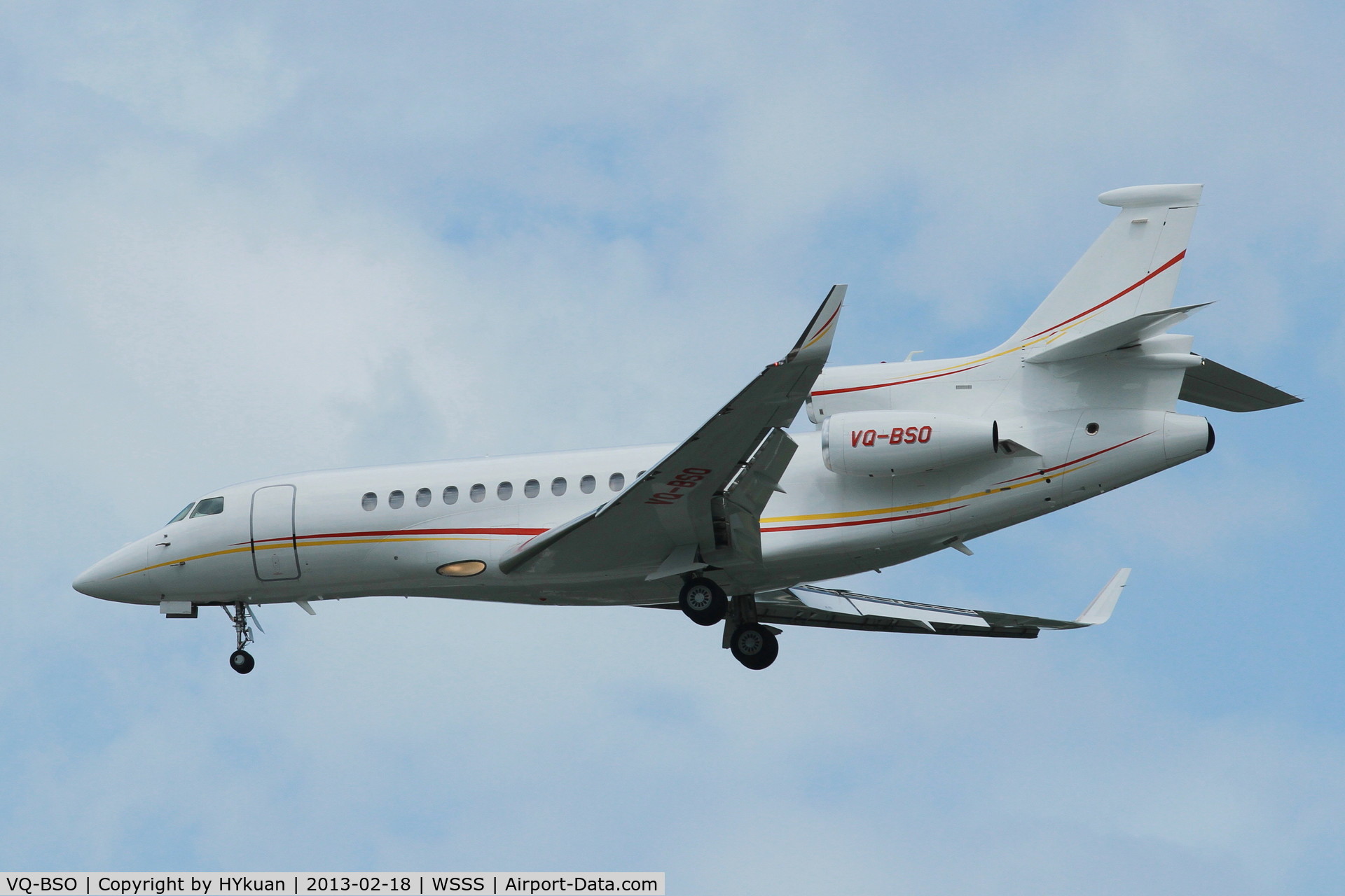 VQ-BSO, 2009 Dassault Falcon 7X C/N 064, my first catch of this Falcon 7X