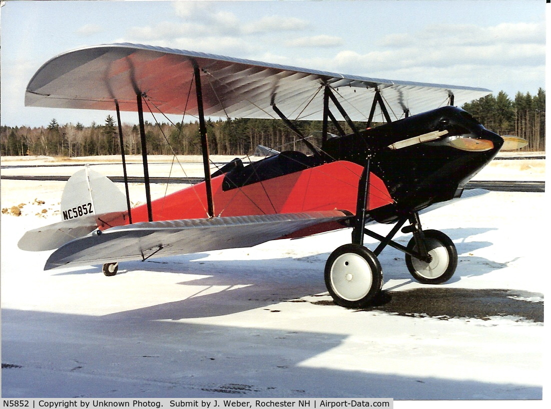 N5852, 1928 Waco GXE C/N 1586, Restoration by Chuck Weber, Rochester, NH.   ca. 1999  Installed in a 