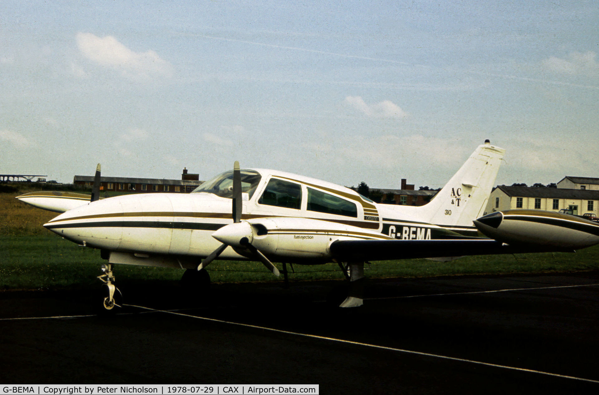 G-BEMA, 1976 Cessna 310R C/N 310R-0586, Cessna 310R visiting Carlisle in the Summer of 1978.