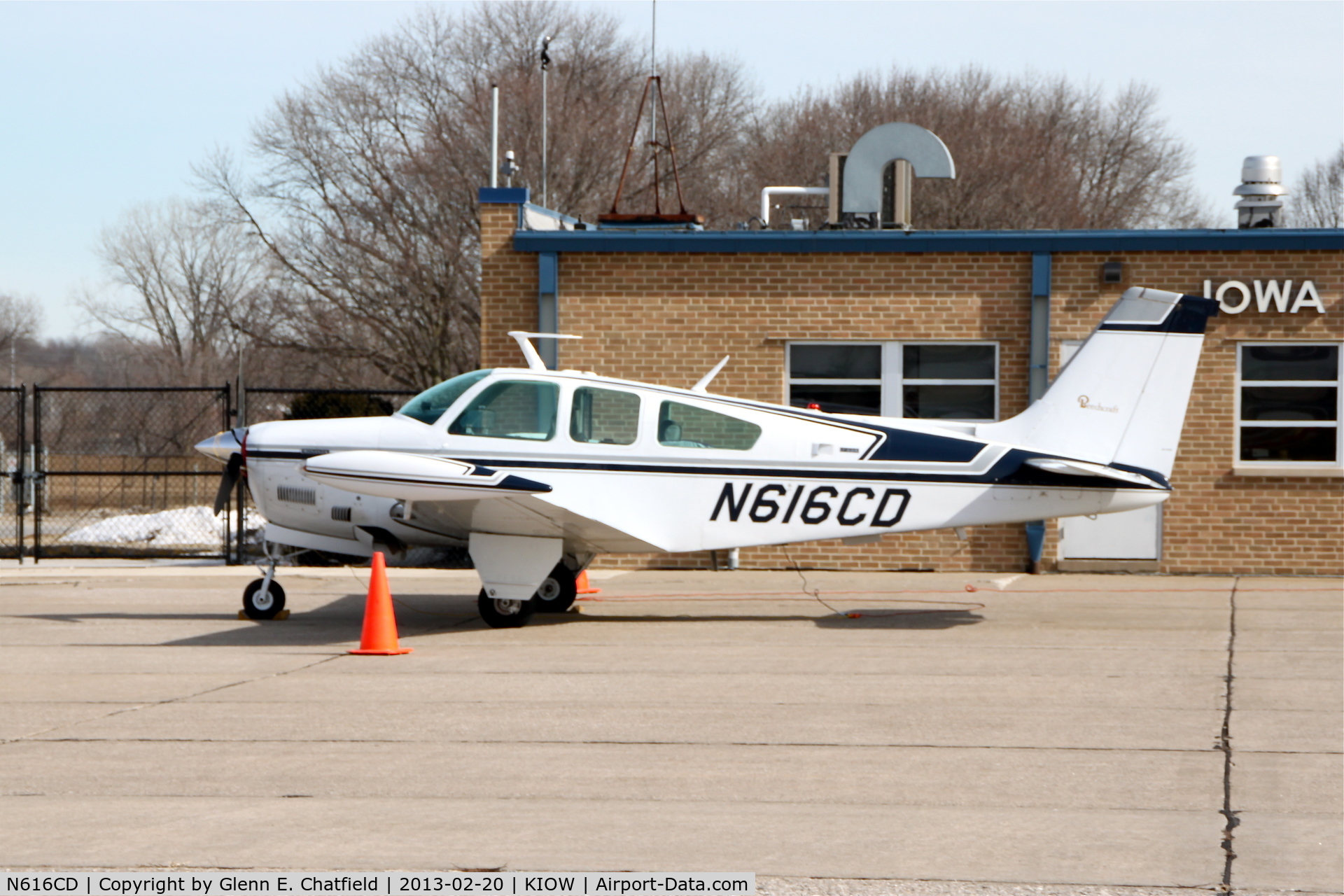 N616CD, 1973 Beech F33A Bonanza C/N CE-455, Parked in front of the terminal