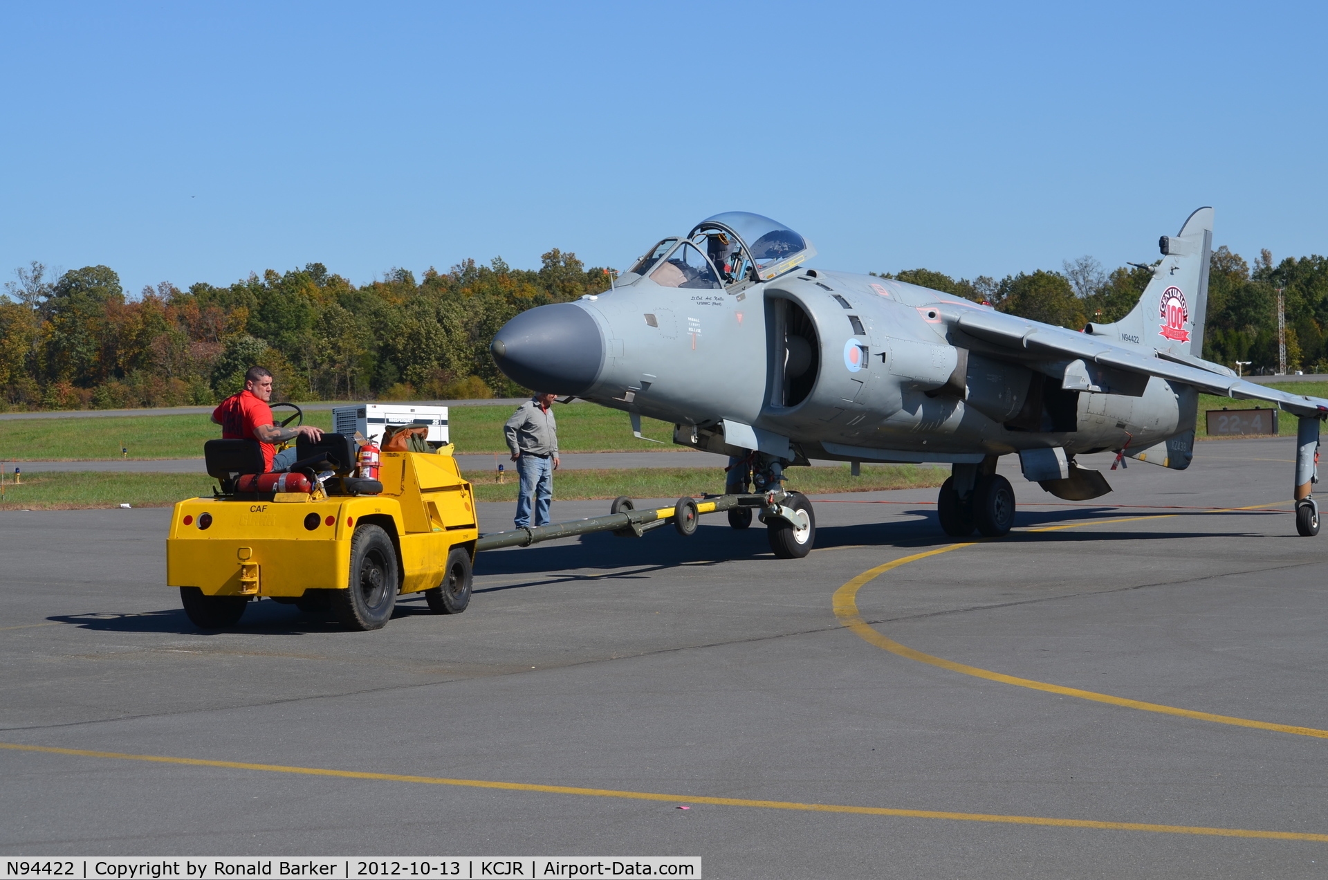 N94422, 1979 British Aerospace Sea Harrier F/A.2 C/N 41H-912002/DB2, Aircraft towed - Culpeper Air Fest 2012
