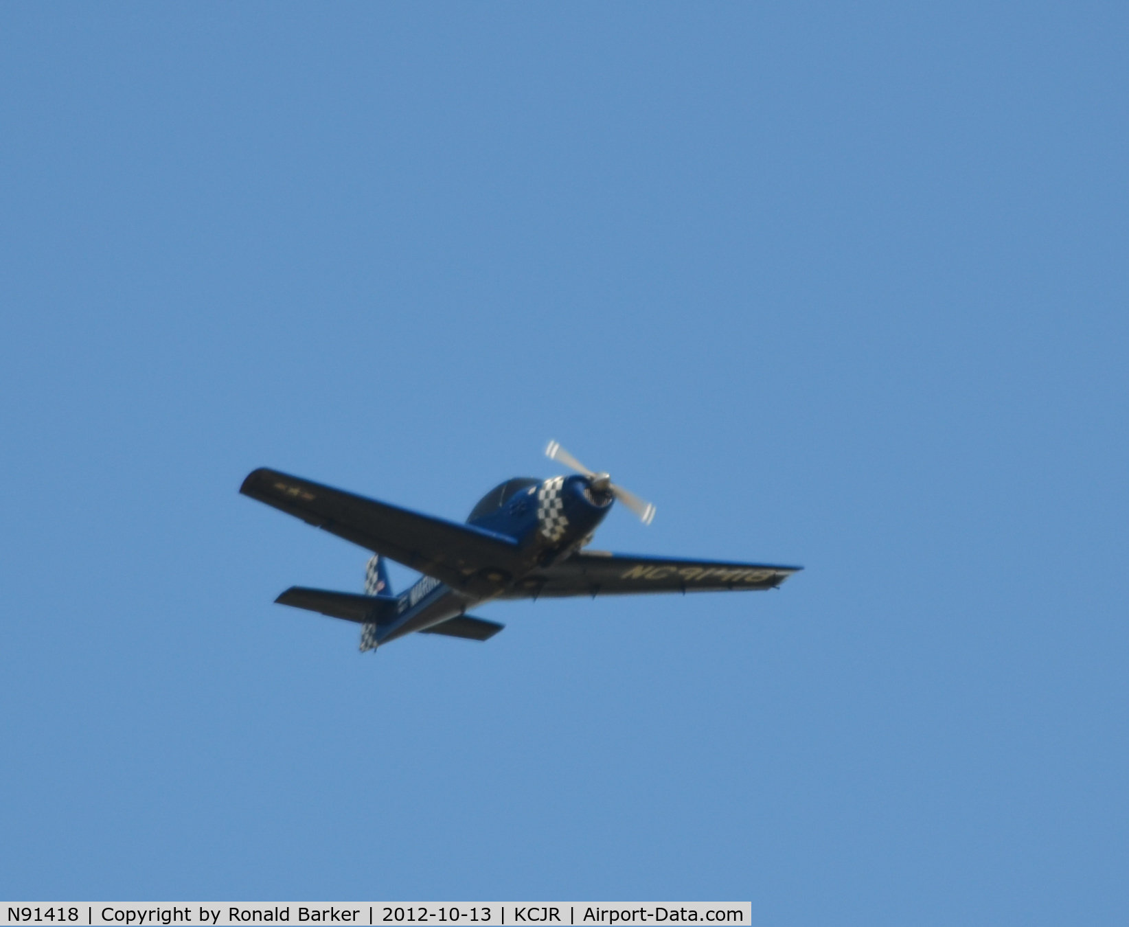 N91418, 1946 North American Navion C/N NAV-4-80, Fly by - Culpeper Air Fest 2012
