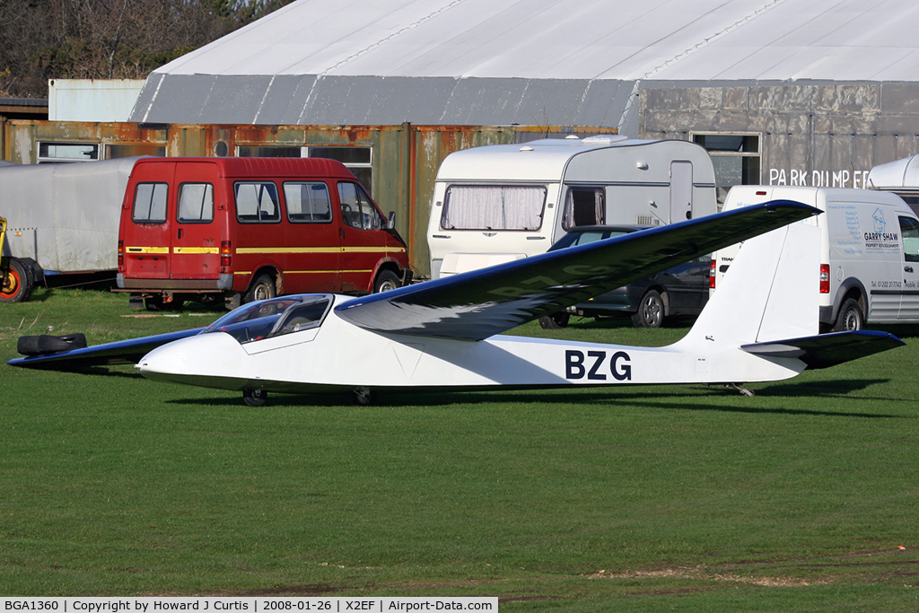 BGA1360, Slingsby T-49B Capstan C/N 1581, At the gliding club field at Eyres Field, Gallows Hill, Dorset. Coded BZG.