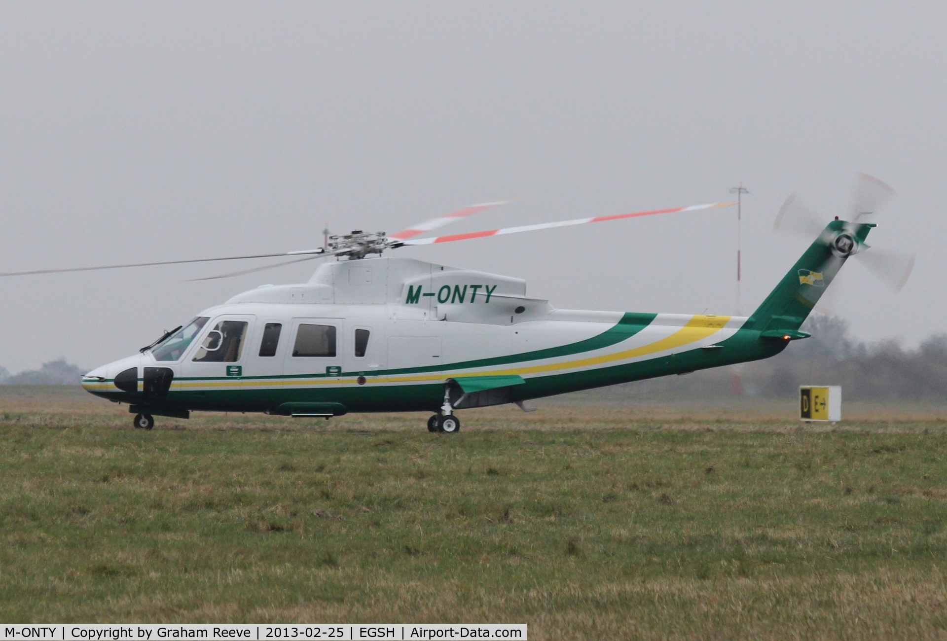 M-ONTY, 2007 Sikorsky S-76C C/N 760696, About to depart.