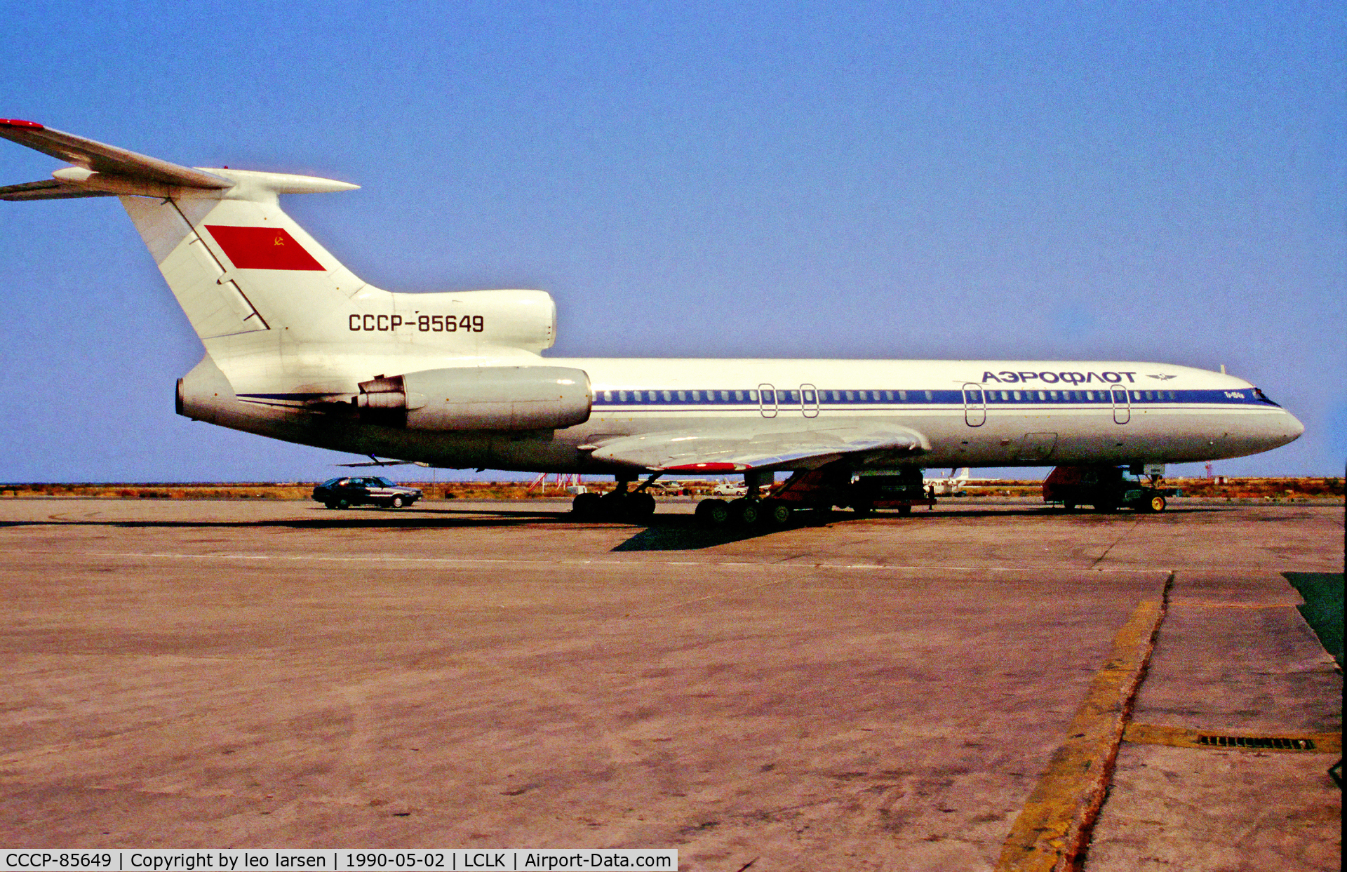 CCCP-85649, 1988 Tupolev Tu-154M C/N 88A787, Larnaca Cyprus 2.5.90