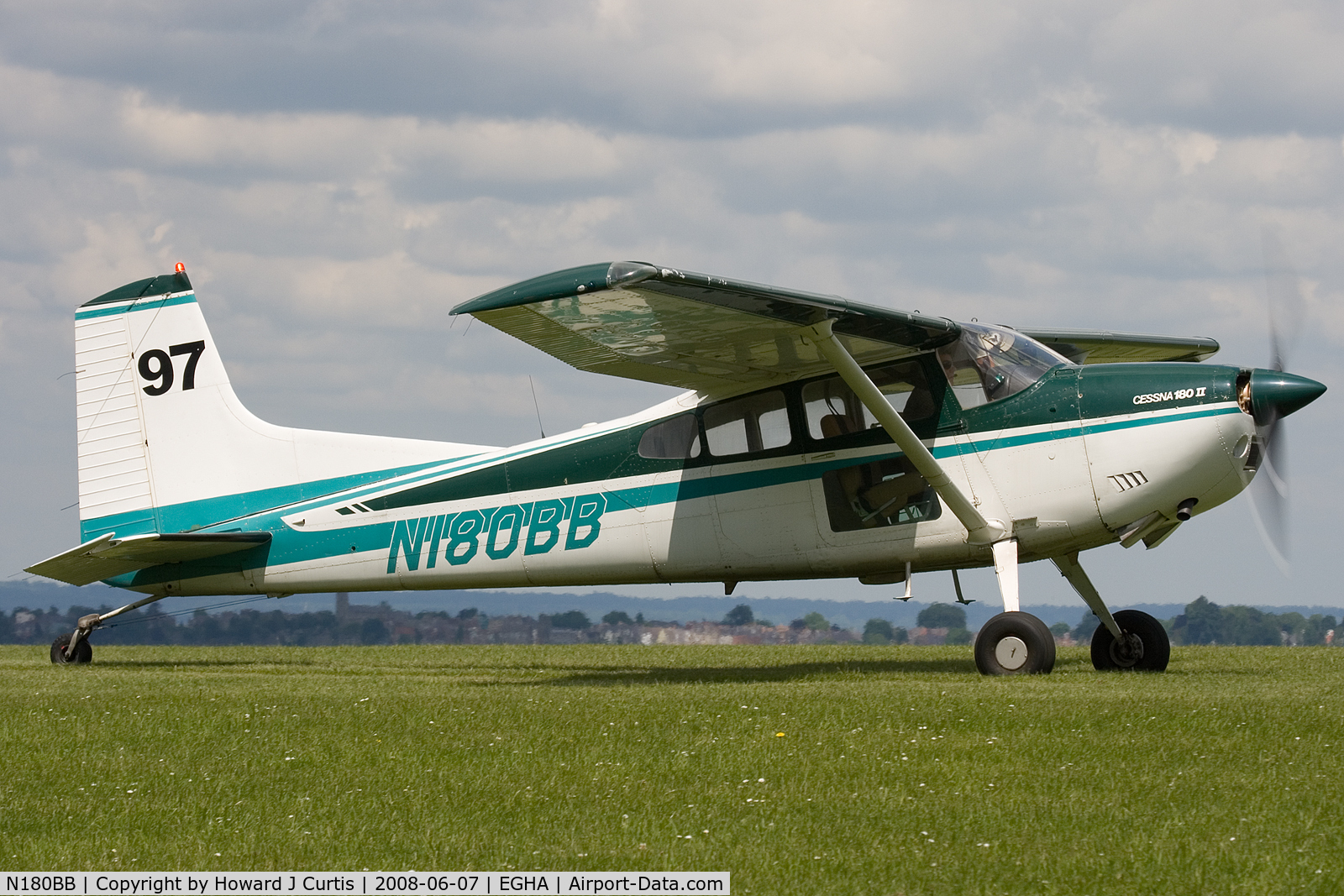 N180BB, 1979 Cessna 180K Skywagon C/N 18053103, Privately owned. Coded 97, at the Dorset Air Races.
