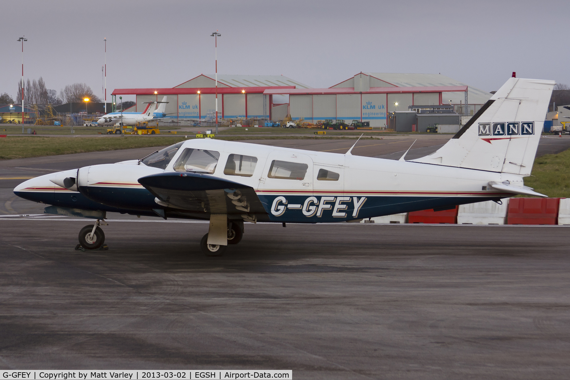G-GFEY, 1978 Piper PA-34-200T Seneca II C/N 34-7870343, Sat on stand.