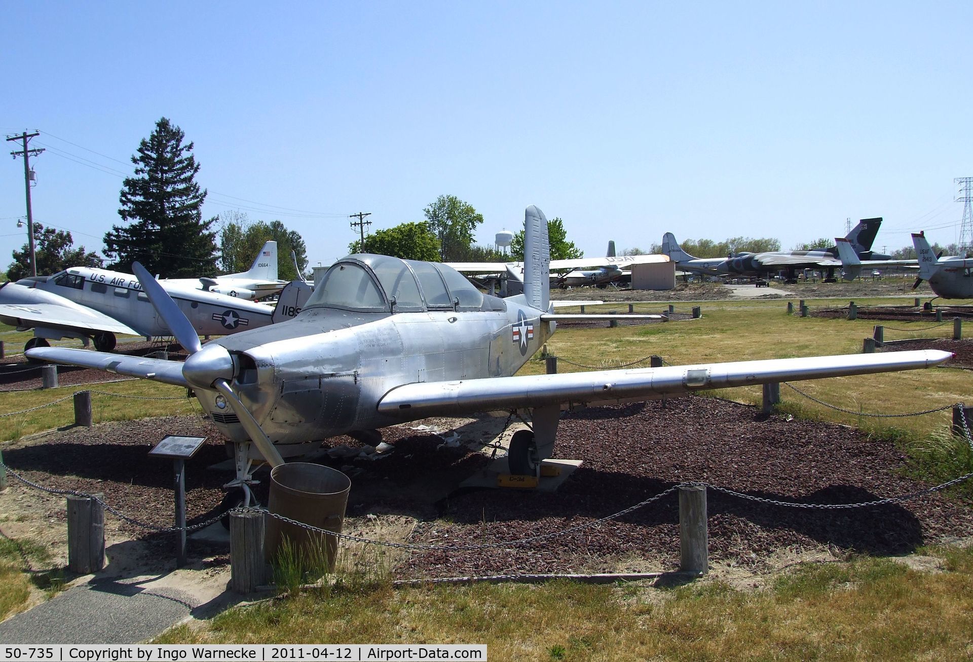 50-735, 1950 Beechcraft YT-34-BH Mentor C/N G-4, Beechcraft YT-34 Mentor at the Castle Air Museum, Atwater CA