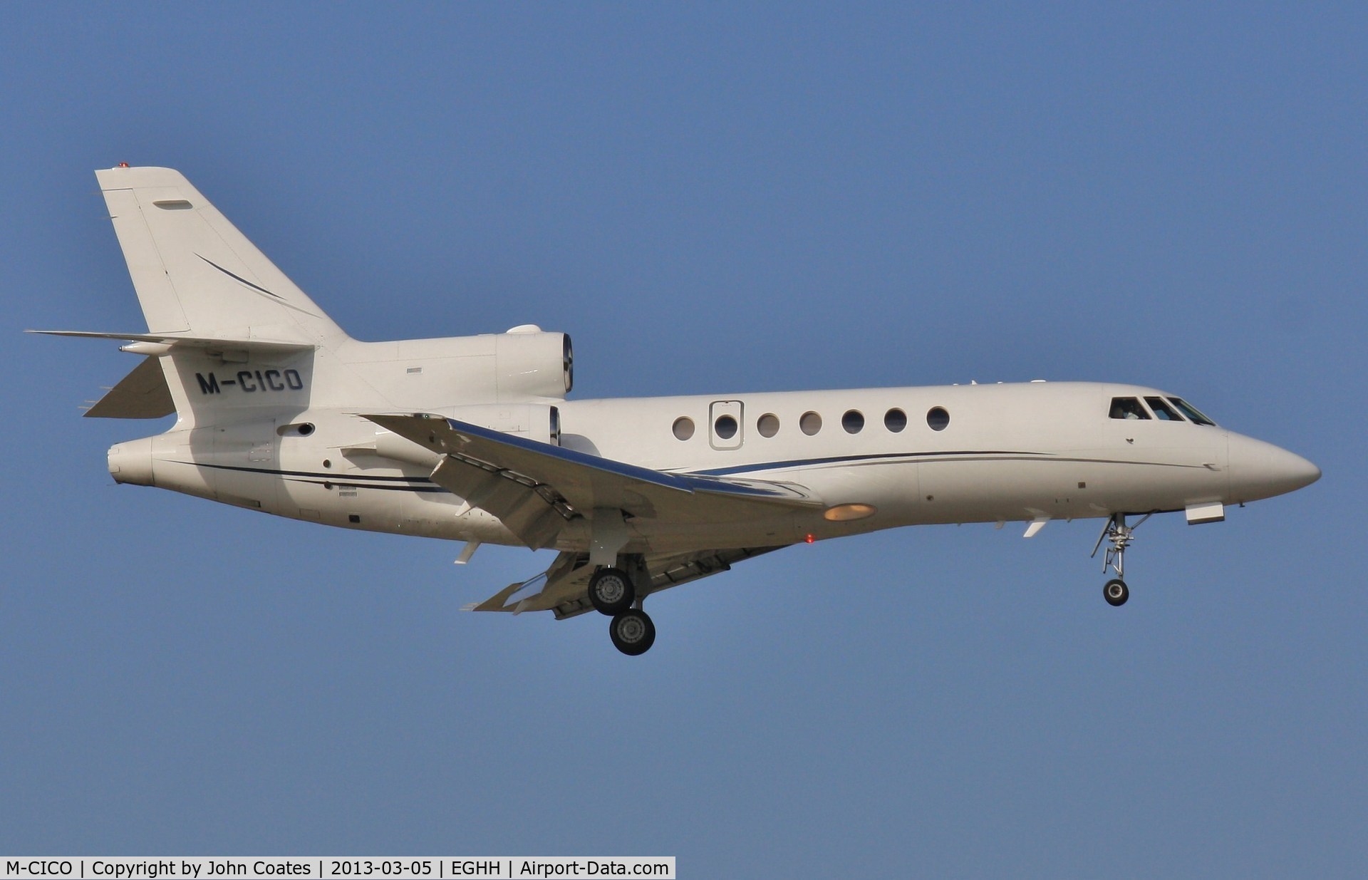 M-CICO, 2005 Dassault Falcon 50EX C/N 345, About to land 08