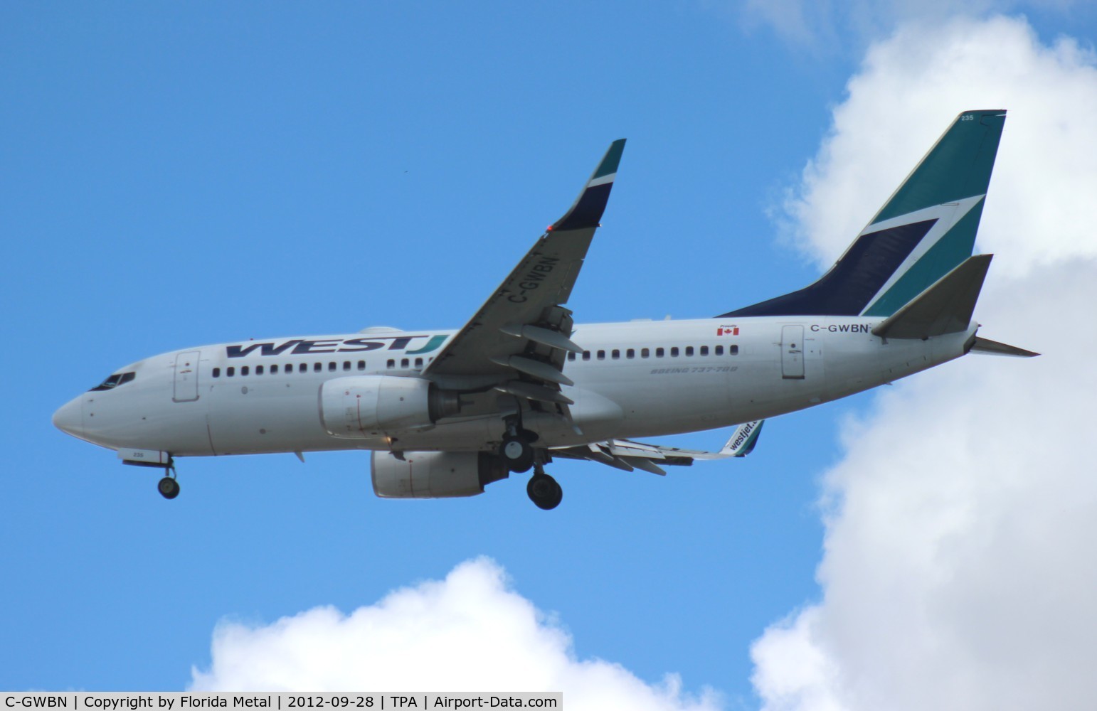 C-GWBN, 2005 Boeing 737-7CT C/N 34155, West Jet 737