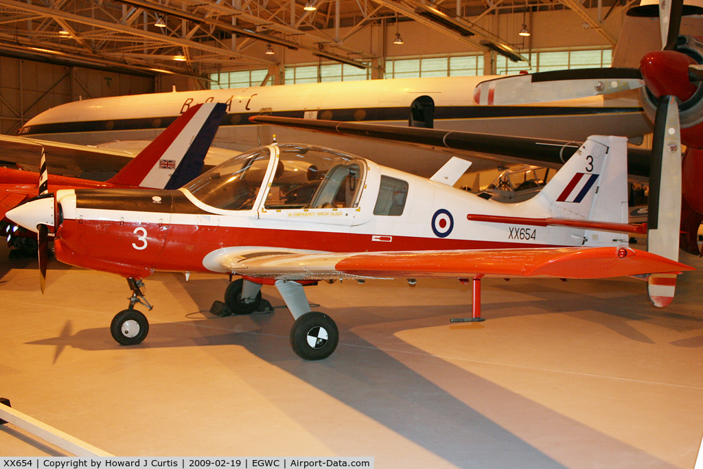 XX654, 1974 Scottish Aviation Bulldog T.1 C/N BH.120/312, Preserved in the RAF Museum.