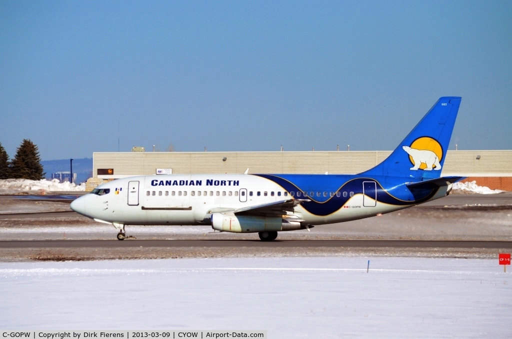 C-GOPW, 1980 Boeing 737-275C C/N 22160, Leaving Ottawa on rwy 25 for up north.