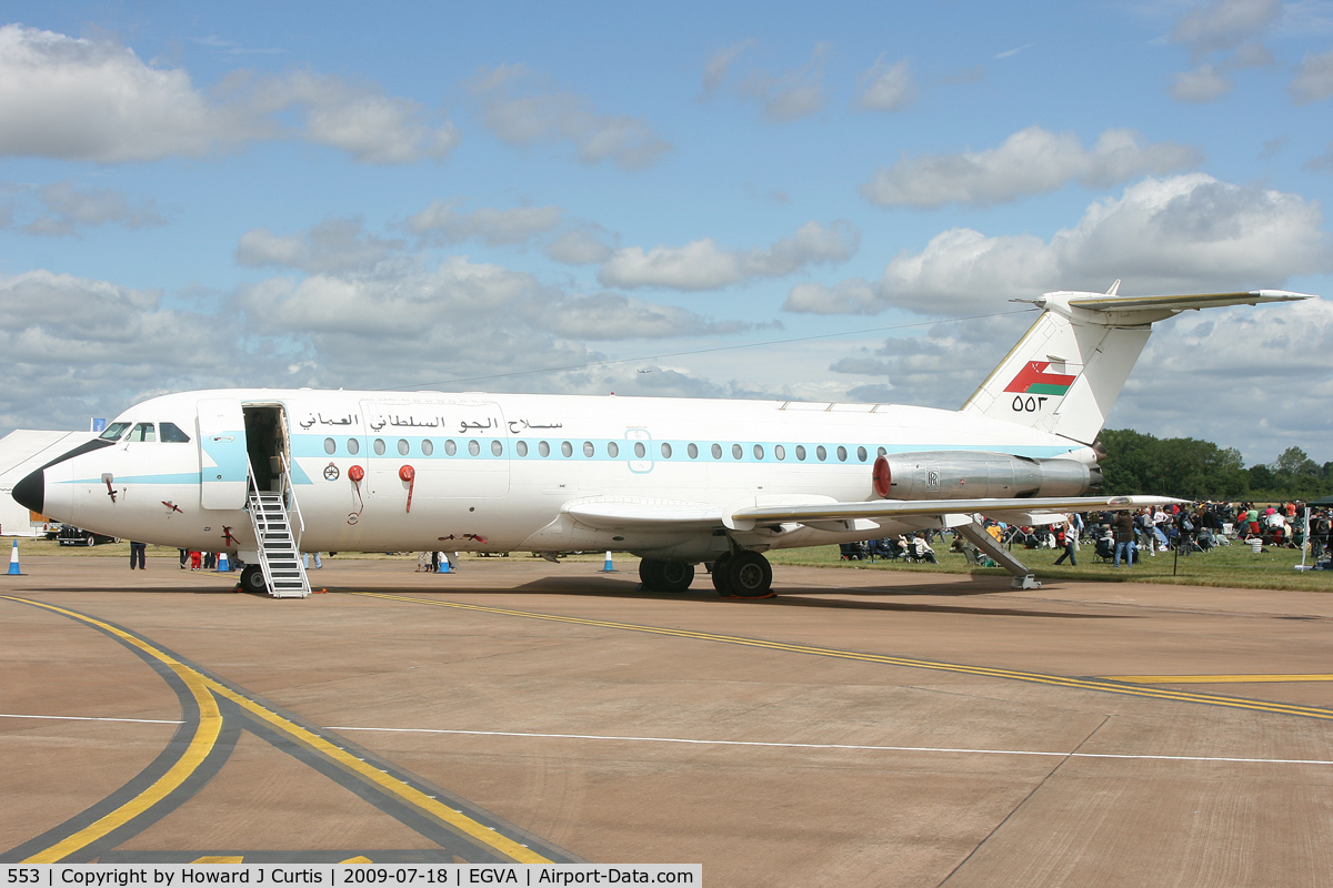 553, 1975 BAC 111-485GD One-Eleven C/N BAC.251, At RIAT 2009. Royal Air Force of Oman.