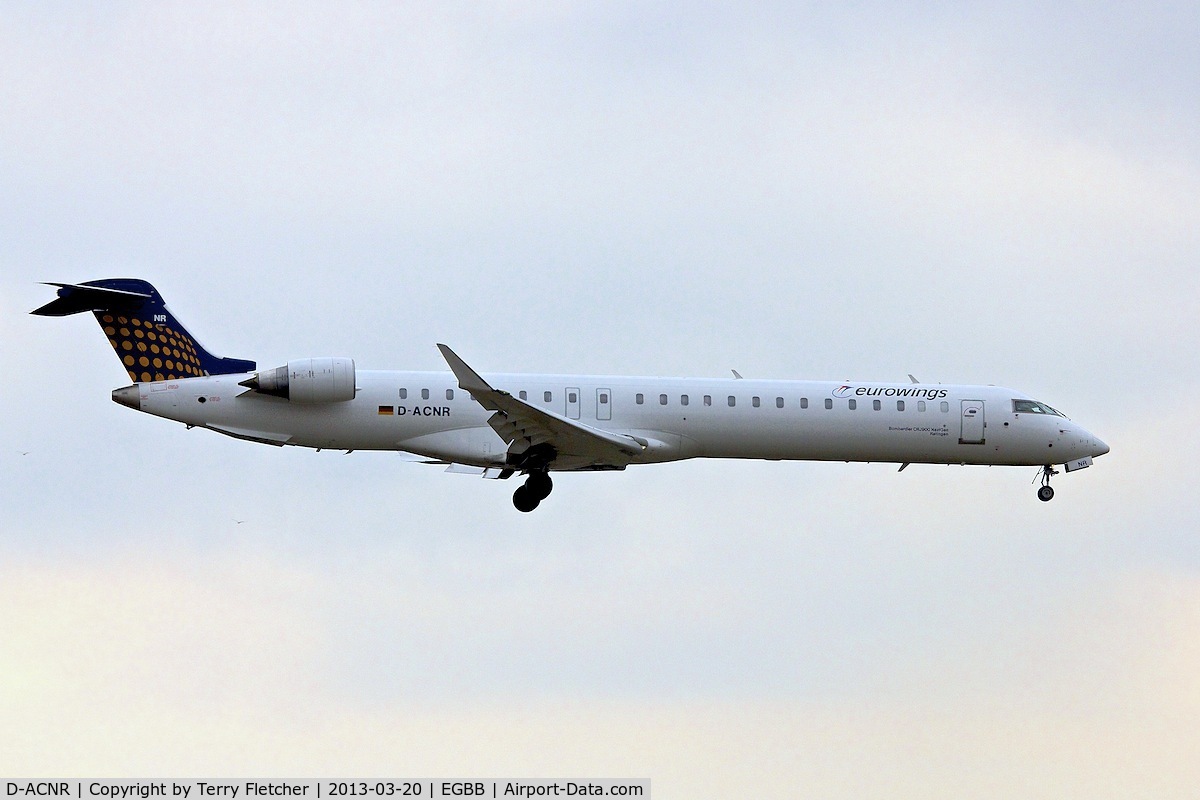 D-ACNR, 2011 Bombardier CRJ-900LR (CL-600-2D24) C/N 15263, Eurowings 2011 Canadair CRJ-900LR, c/n: 15263 at Birmingham