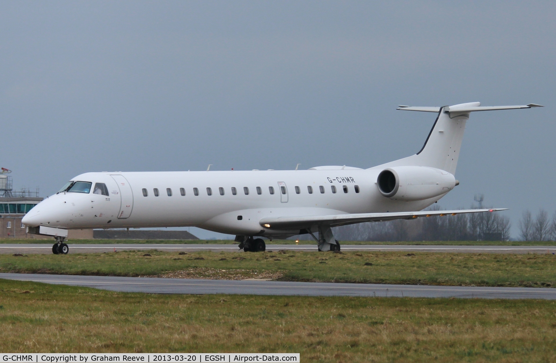 G-CHMR, 2001 Embraer EMB-145MP (ERJ-145MP) C/N 145405, About to depart on runway 09.