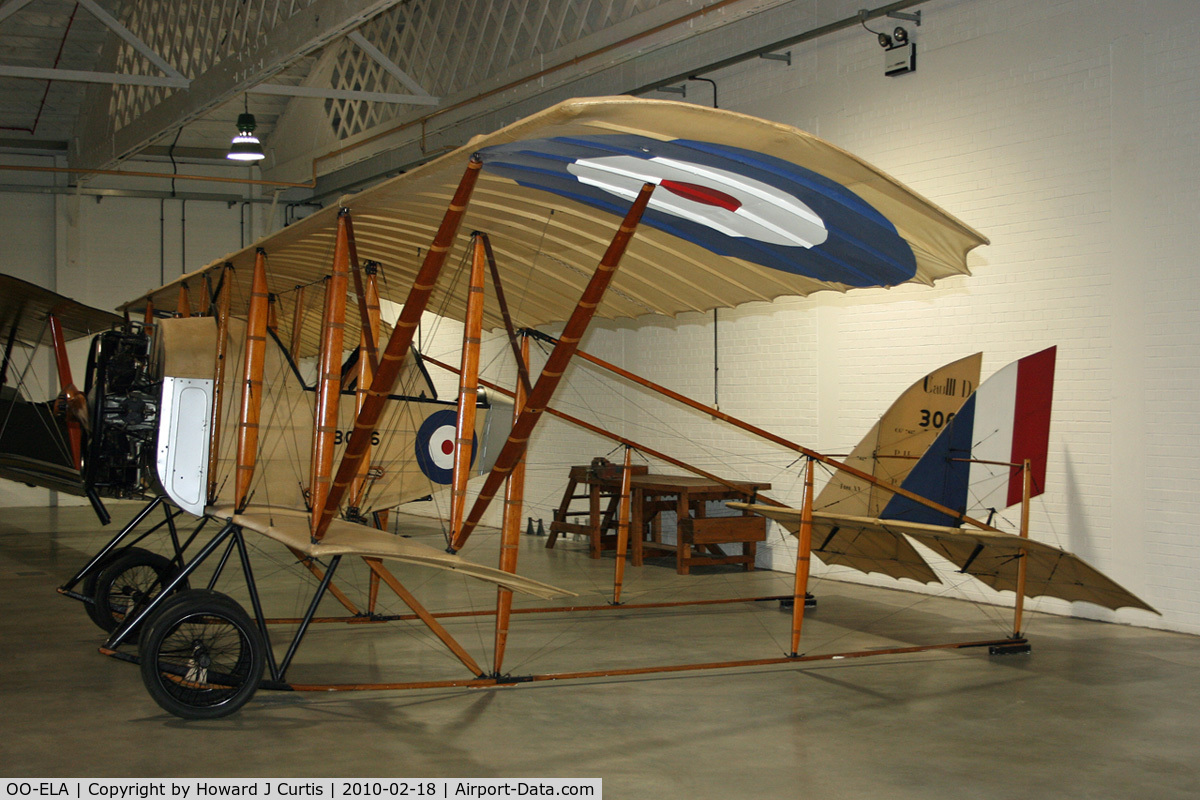 OO-ELA, Caudron G.3 C/N 7487, Painted as 3066, at the RAF Museum, Hendon.