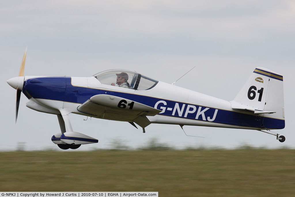 G-NPKJ, 1998 Vans RV-6 C/N PFA 181-13138, Privately owned. At the Dorset Air Races 2010. Race number 61.