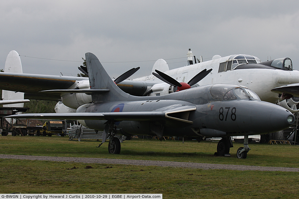 G-BWGN, 1955 Hawker Hunter T.8C C/N 41H-670689, Painted as WT722. Now with the Classic Air Force at Newquay.