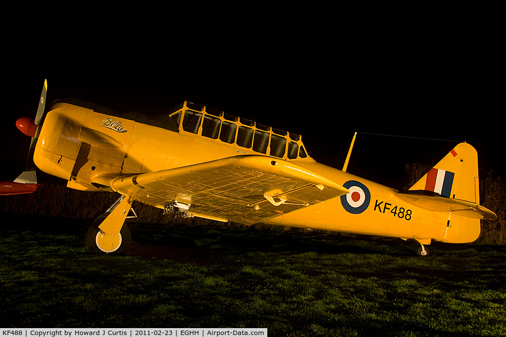 KF488, Noorduyn AT-16 Harvard IIB C/N 14A-2190, Bournemouth Aviation Museum night photo shoot.