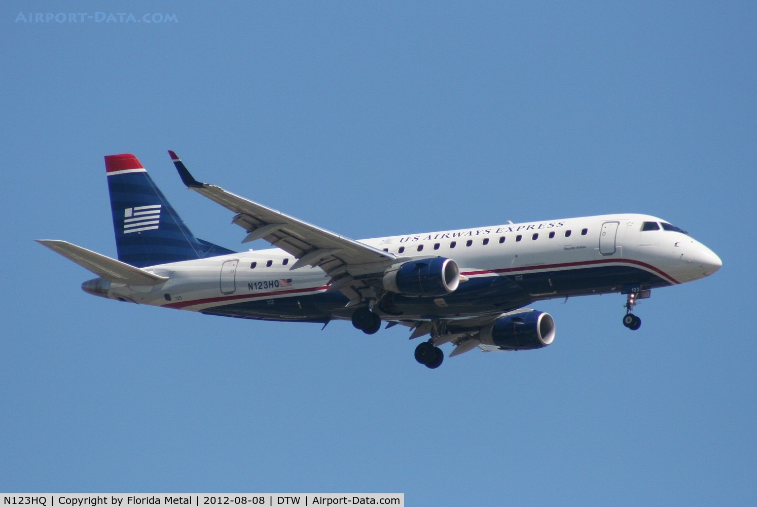 N123HQ, 2007 Embraer 175LR (ERJ-170-200LR) C/N 17000199, US Airways E175