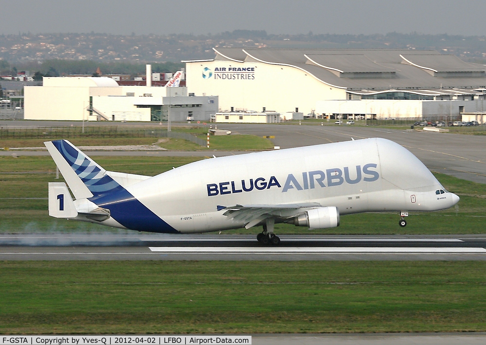 F-GSTA, 1994 Airbus A300B4-608ST Super Transporter C/N 655, Airbus A300B4-608ST Beluga, Landing rwy 14R, Toulouse Blagnac Airport (LFBO-TLS)