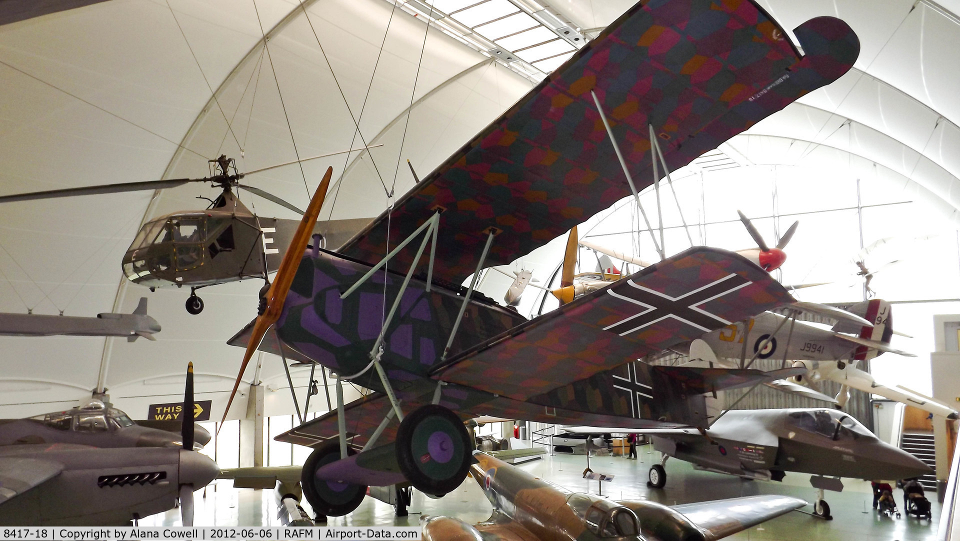 8417-18, Fokker D-VII C/N Not found 8417-18, Fokker D.VII 8417/18 built in 1918 and restored on 1964, now resides at RAF Hendon.